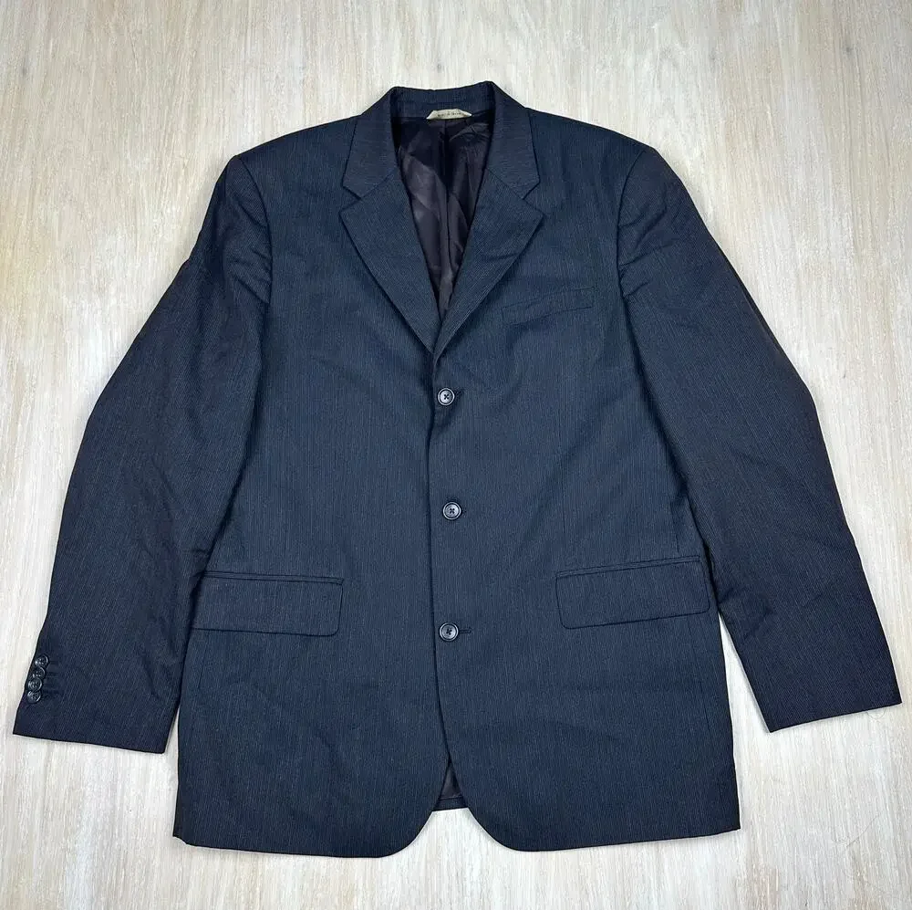 Banana Republic Classic Pinstripe Singe Breasted Notch Lapel Blazer Jacket 44R